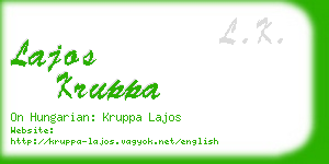 lajos kruppa business card